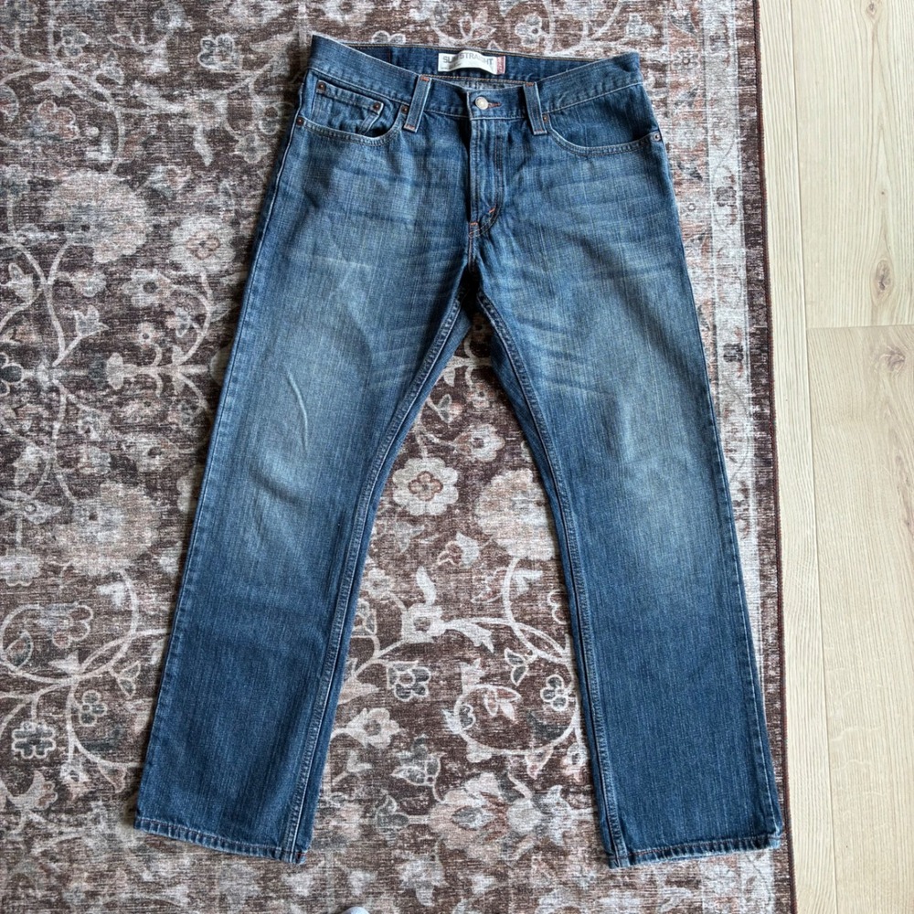 Levis 514 Slim Straight Jeans Mens 33x30 Medium Wash Blue Denim Pants